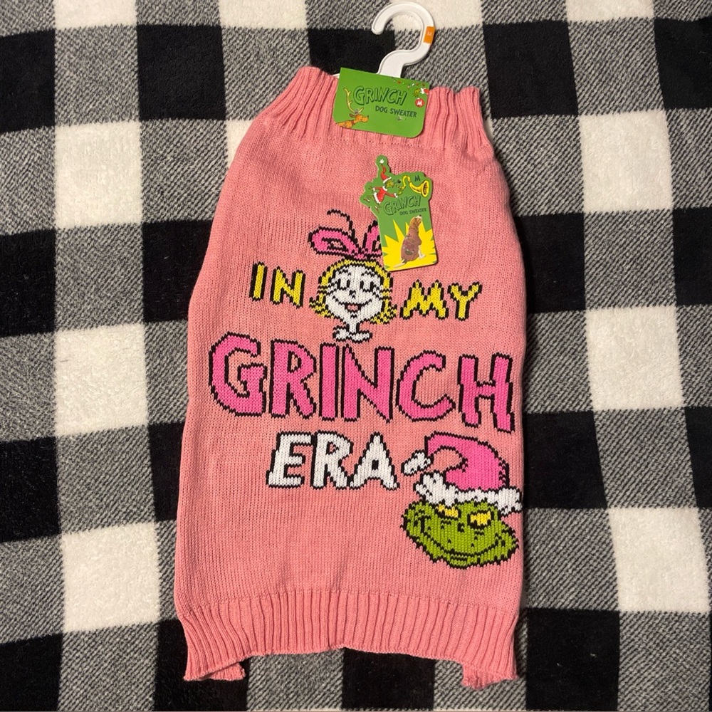 “In My Grinch Era” The Grinch Pink Dog Sweater Cindy Lou Who Holiday Valentines